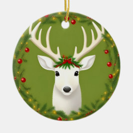 かわいいクリスマスディアー セラミックオーナメント