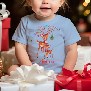 かわいいクリスマスディアー ベビーTシャツ