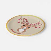 かわいいクリスマスディアー ペーパープレート (アングル)
