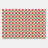 かわいいクリスマスデザインピンクとミントグリーン名門私立校風の ラッピングペーパーシート (正面3)