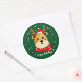 かわいいクリスマストインデナー2 ラウンドシール (封筒)