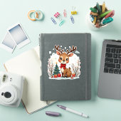 かわいいクリスマストオノキの森の雪景色 シール (iPadカバー)