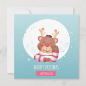 かわいいクリスマストナカイのクリスマスカード (正面)