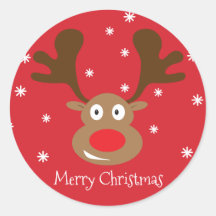 かわいいクリスマストナカイのステッカー