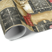 かわいいクリスマストナカイのパターン ラッピングペーパー (ロールコーナー)