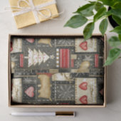 かわいいクリスマストナカイのパターン 薄葉紙 (ギフト)