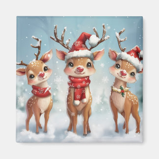かわいいクリスマストナカイのマグネット マグネット