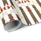 かわいいクリスマストナカイの喜び ラッピングペーパー (ロールコーナー)