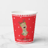 かわいいクリスマストナカイの子どもパーソナライズされた冬 紙コップ (裏面)