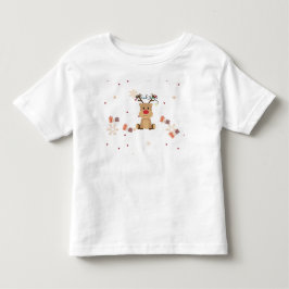 かわいいクリスマストナカイの子供用Tシャツ トドラーTシャツ