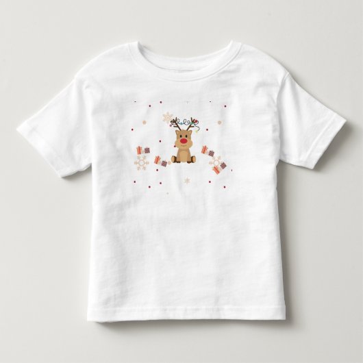 かわいいクリスマストナカイの子供用Tシャツ トドラーTシャツ (正面)
