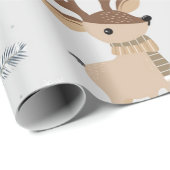 かわいいクリスマストナカイの柄 ラッピングペーパー (ロールコーナー)