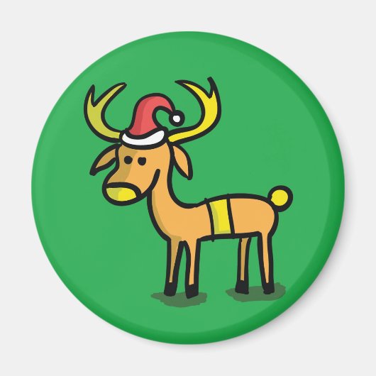 かわいいクリスマストナカイの漫画マグネット マグネット (正面)