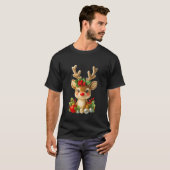 かわいいクリスマストナカイの3Dイラスト | ホリデー Tシャツ (正面フル)