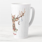 かわいいクリスマストナカイオーナメント |木素朴材 カフェラテマグ (右アングル)