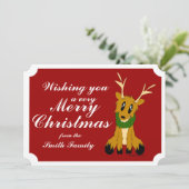 かわいいクリスマストナカイ写真クリスマスカード シーズンカード (スタンド正面)