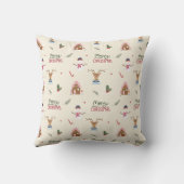 かわいいクリスマストナカイ雪だるまパターお洒落ン クッション (裏面)