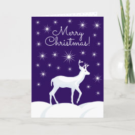 かわいいクリスマストナカイ雪の夜空 シーズンカード