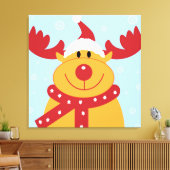 かわいいクリスマストナカイ キャンバスプリント (インサイチュ (リビング))