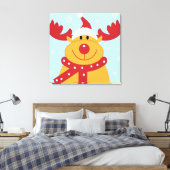 かわいいクリスマストナカイ キャンバスプリント (インサイチュ (寝室))