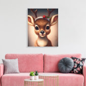 かわいいクリスマストナカイ キャンバスプリント (インサイチュ (リビング))