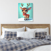 かわいいクリスマストナカイ キャンバスプリント (インサイチュ (寝室))