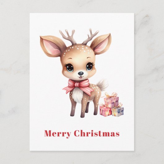 かわいいクリスマストナカイ シーズンポストカード (正面)