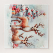 かわいいクリスマストナカイ ジグソーパズル (横)