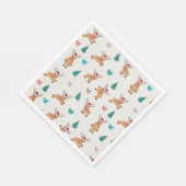 かわいいクリスマストナカイ スタンダードランチョンナプキン (角)