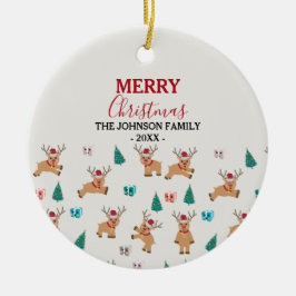 かわいいクリスマストナカイ セラミックオーナメント
