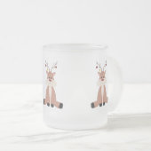 かわいいクリスマストナカイ フロストグラスマグカップ (正面右)