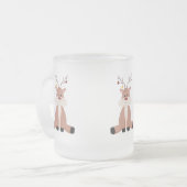 かわいいクリスマストナカイ フロストグラスマグカップ (正面左)