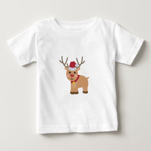 かわいいクリスマストナカイ ベビーTシャツ (正面)