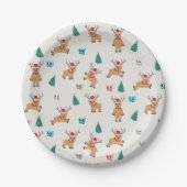 かわいいクリスマストナカイ ペーパープレート (正面)