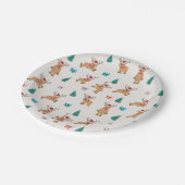 かわいいクリスマストナカイ ペーパープレート (アングル)