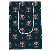 かわいいクリスマストナカイ ミディアムペーパーバッグ (裏面)