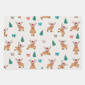 かわいいクリスマストナカイ ラッピングペーパーシート (正面3)