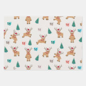 かわいいクリスマストナカイ ラッピングペーパーシート (正面2)