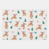 かわいいクリスマストナカイ ラッピングペーパーシート (正面)