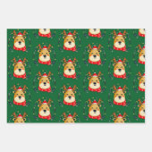 かわいいクリスマストナカイ ラッピングペーパーシート (正面3)