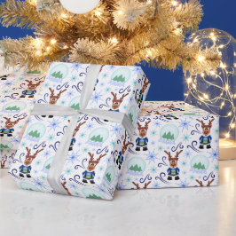 かわいいクリスマストナカイ ラッピングペーパー