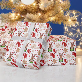 かわいいクリスマストナカイ ラッピングペーパー
