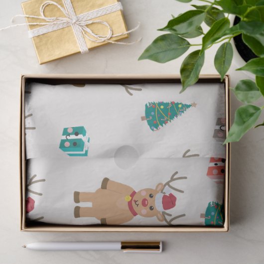 かわいいクリスマストナカイ 薄葉紙 (ギフト)