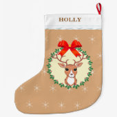 かわいいクリスマストナディアオンベージュ ラージクリスマスストッキング (裏面)