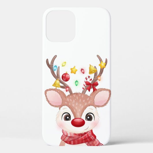 かわいいクリスマストリのトナカイ Case-Mate iPhoneケース (裏面)