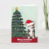 かわいいクリスマストリコラーコーギとテールカスタム付き シーズンカード (正面)