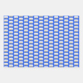 かわいいクリスマストレーラーRVトラックカラフルホリデーブルー ラッピングペーパーシート (正面2)