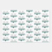 かわいいクリスマストレーラーRVsトラックカラフル休日 ラッピングペーパーシート (正面2)