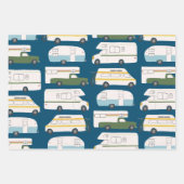 かわいいクリスマストレーラーRVsトラックカラフル休日 ラッピングペーパーシート (正面)