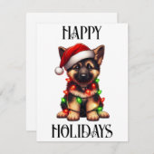 かわいいクリスマスドイツの羊飼い シーズンカード (正面/裏面)